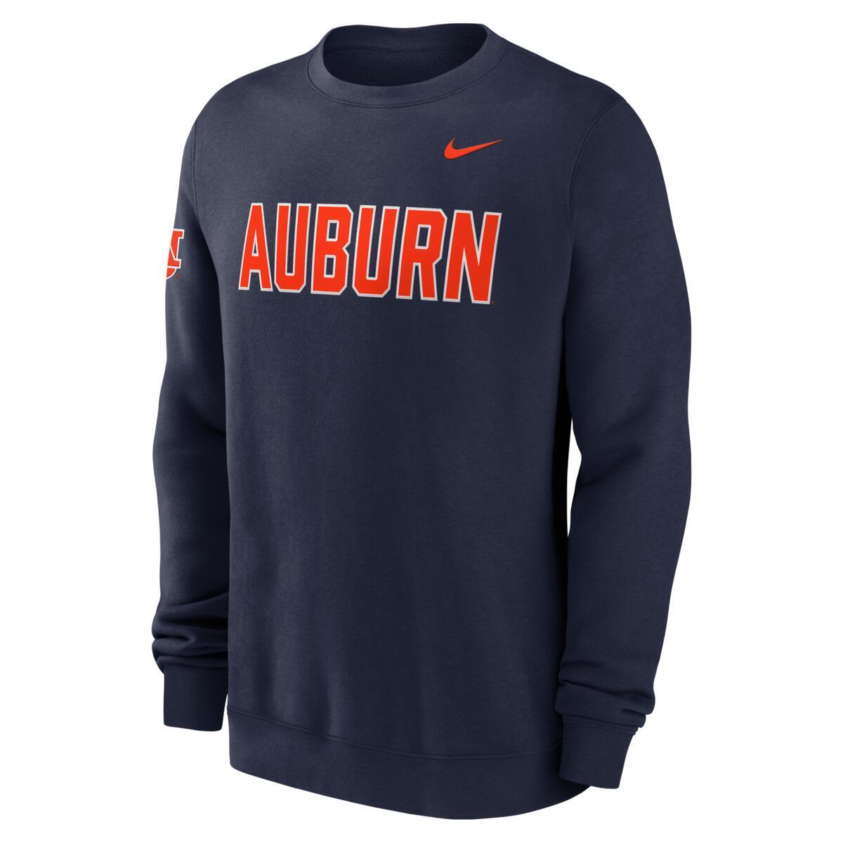 Auburn Navy Longsleeve Wordmark Crewneck