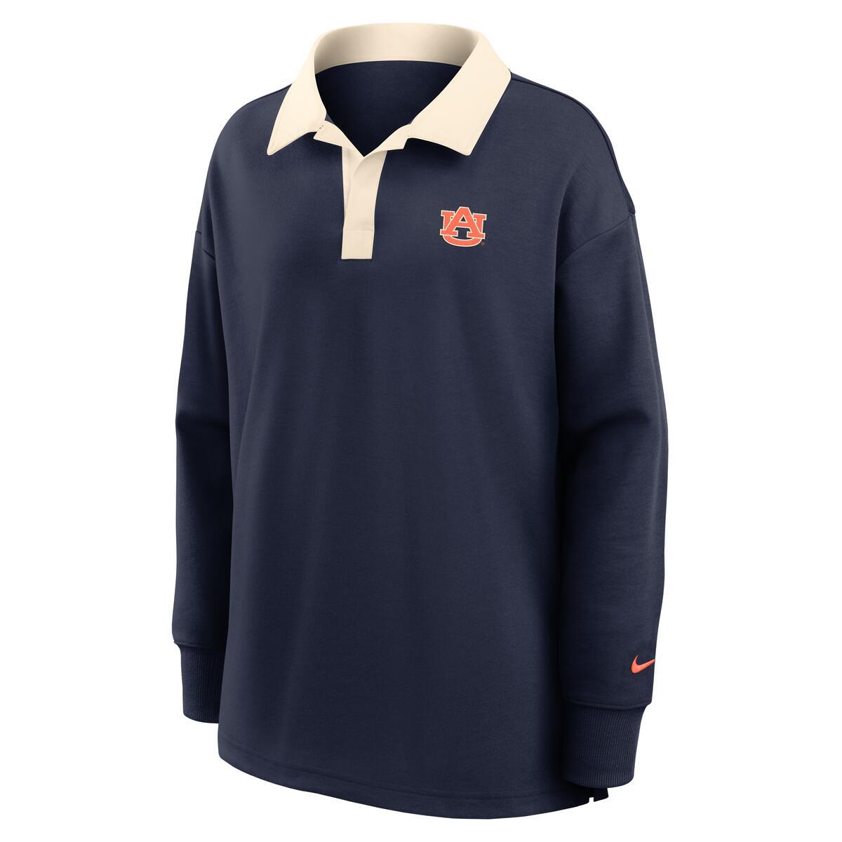 Auburn Navy Nike Essentials Oversized Long Sleeve Polo