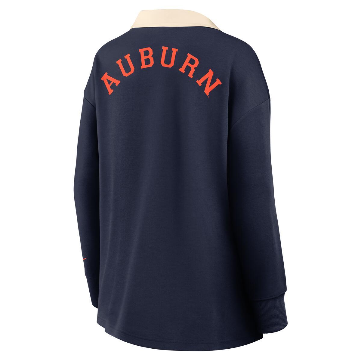 Auburn Navy Nike Essentials Oversized Long Sleeve Polo