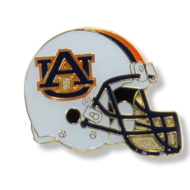 Auburn White Helmet Pin