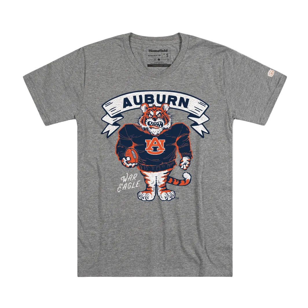Grey Auburn Tigers Football Tee