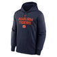 A navy blue Nike hoodie featuring 'AUBURN TIGERS' and the Auburn logo printed in orange on the chest, shown on a gray and white checkered background.