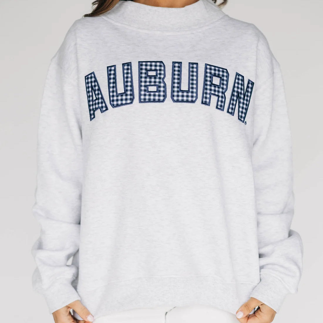 Women's Auburn Gingham Mallory Crewneck Sweatshirt