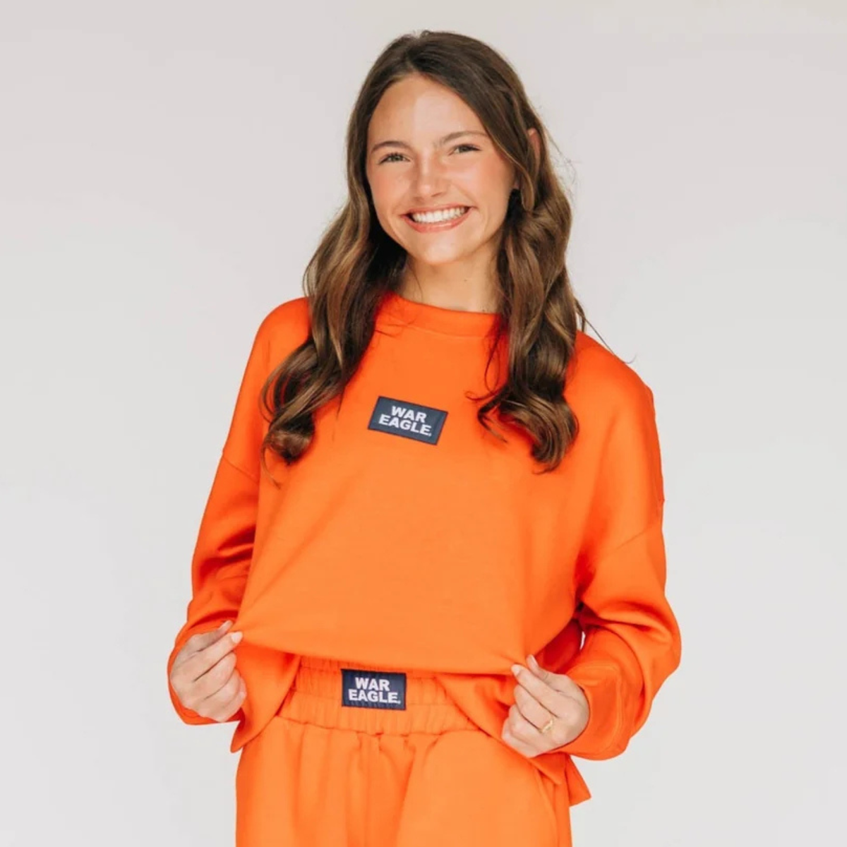 Women's Auburn Orange War Eagle Ava Airy Crewneck